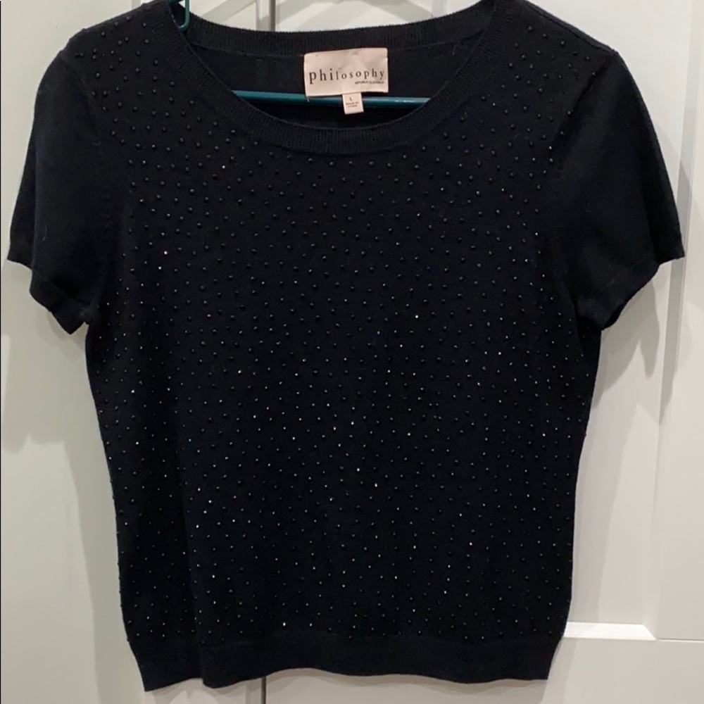Black embellished sweater top